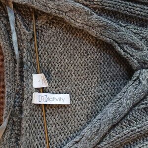 Relativity Charcoal Cable Knit Sweater